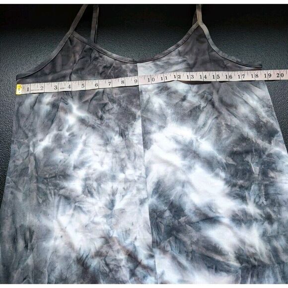 J VALDI Jumpsuit Tie-Dyed Print Flowy Cropped Charcoal Gray Cover Up Medium - Picture 5 of 13
